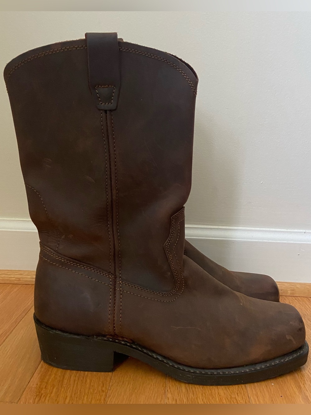 CODY JAMES PULL ON WESTERN BOOTS SQUARE TOE CJ9995BR 10.5 M COWBOY RIDING RANCH